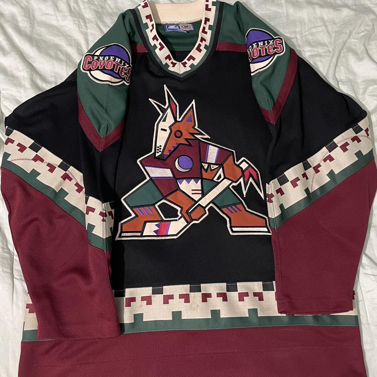 90's Phoenix Coyotes Starter Black NHL Jersey Size Medium – Rare VNTG