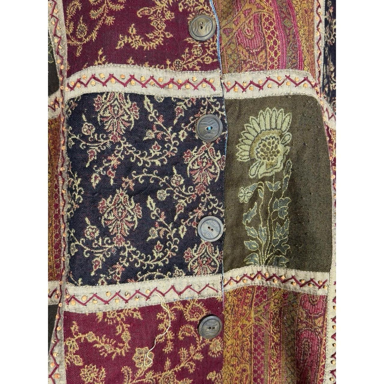 Women's Jacket - Multi - L – Vintage Patchwork Ta… - image 4