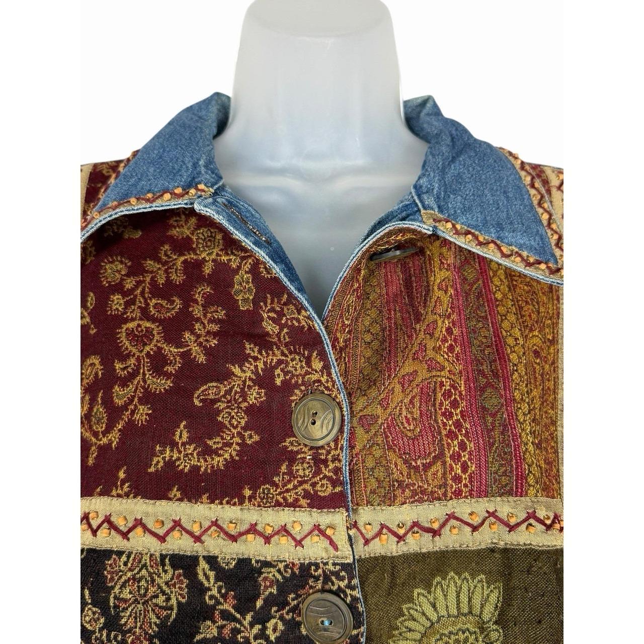 Women's Jacket - Multi - L – Vintage Patchwork Ta… - image 6