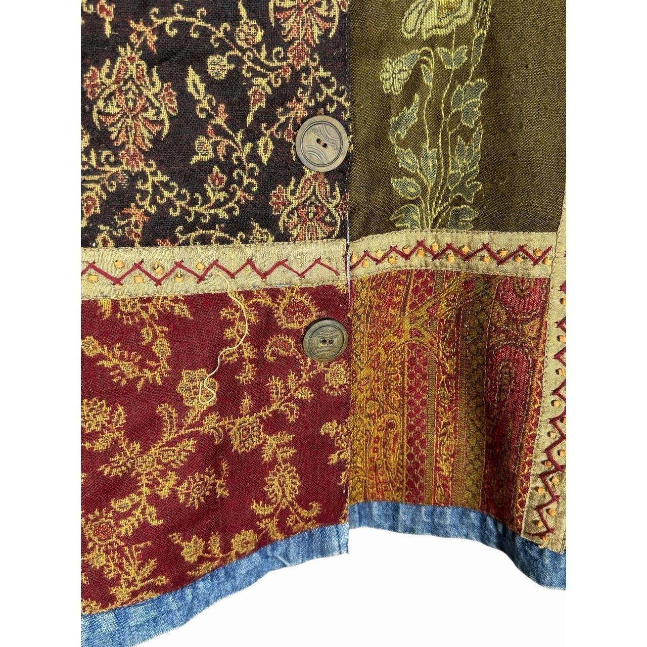 Women's Jacket - Multi - L – Vintage Patchwork Ta… - image 5