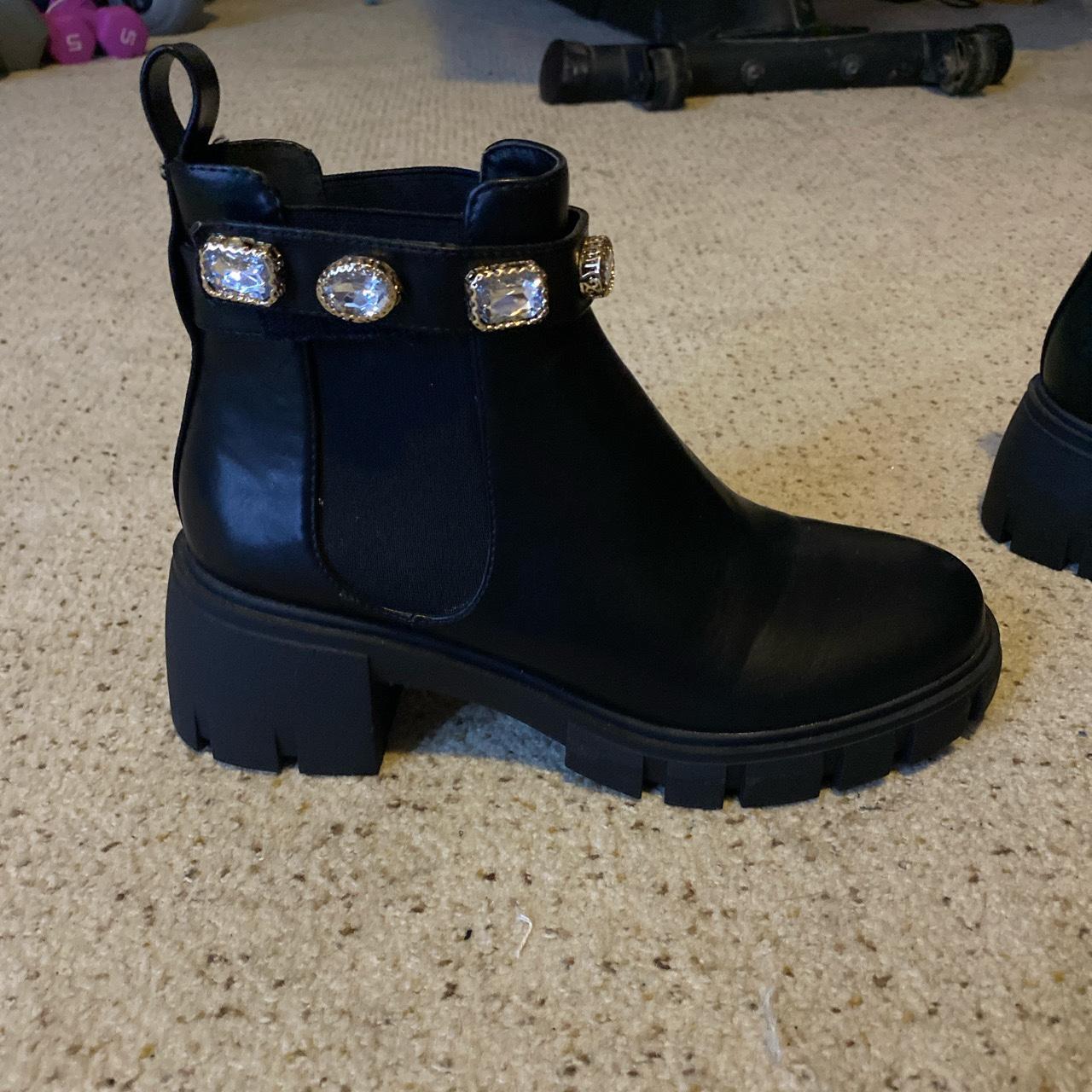 Black gemstone Madden Girl boots Women’s US size... Depop