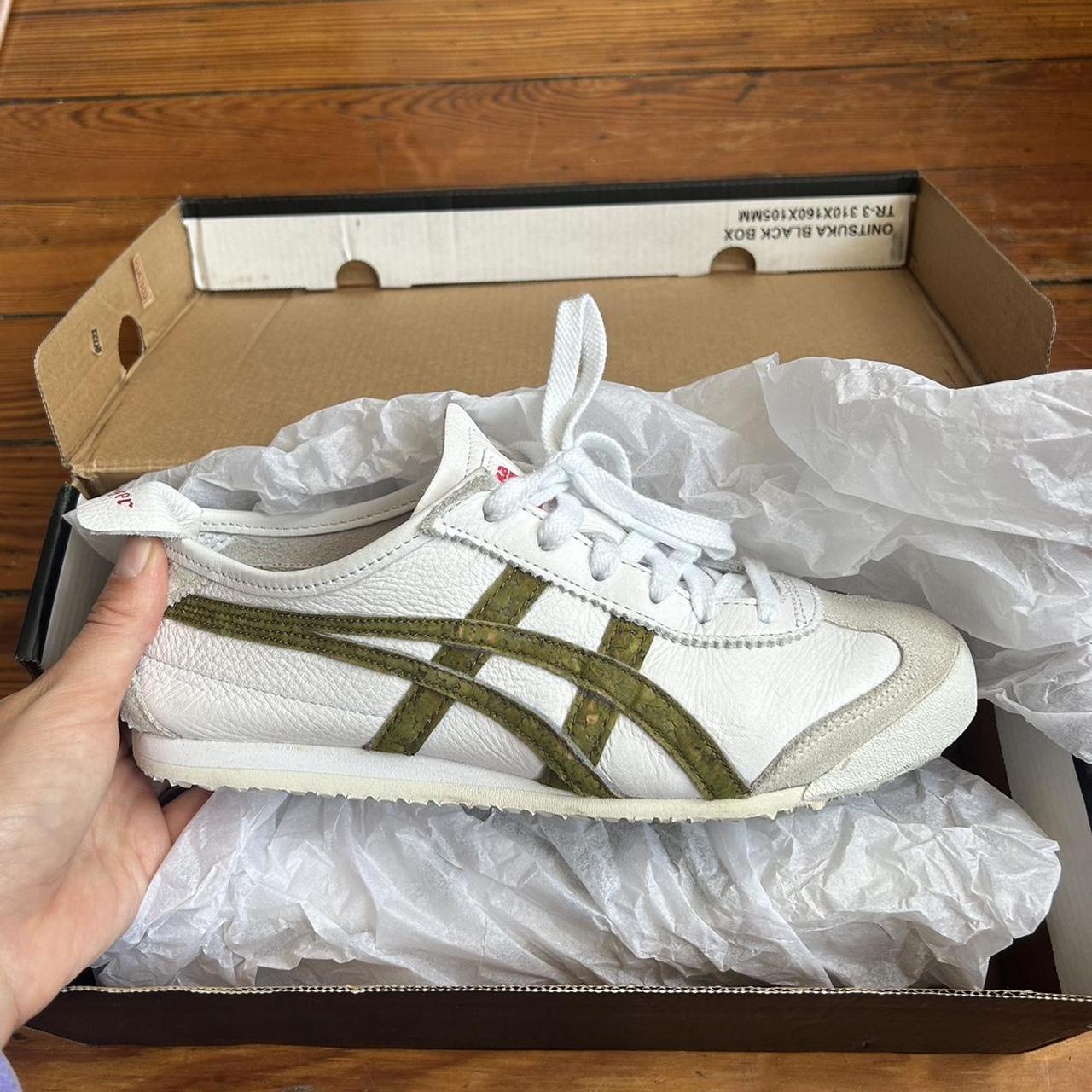 Onitsuka Tiger Mexico 66 in white/hunter green cork.... - Depop