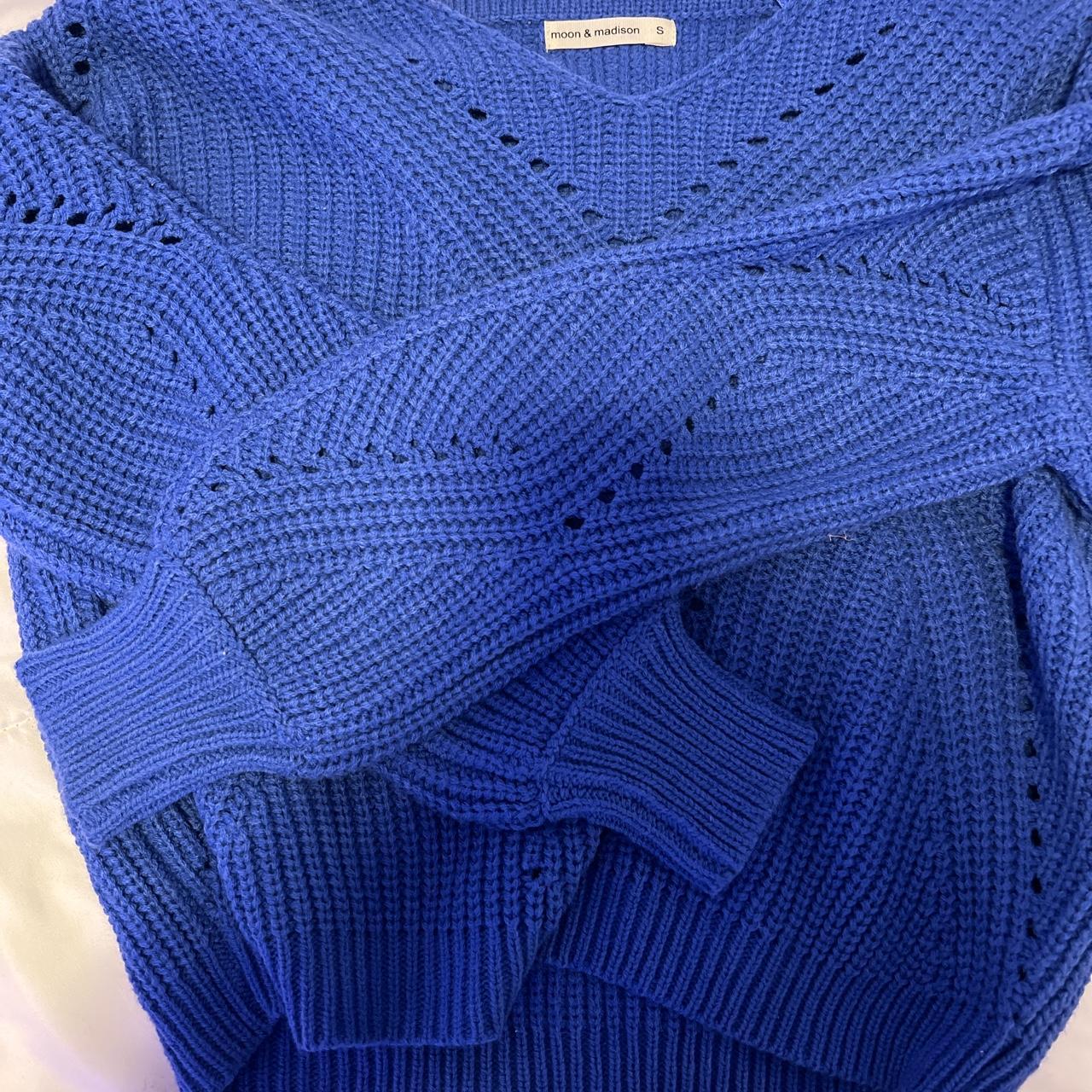 moon & madison blue knit sweater perfect | Depop moon & madison blue knit sweater perfect | Depop