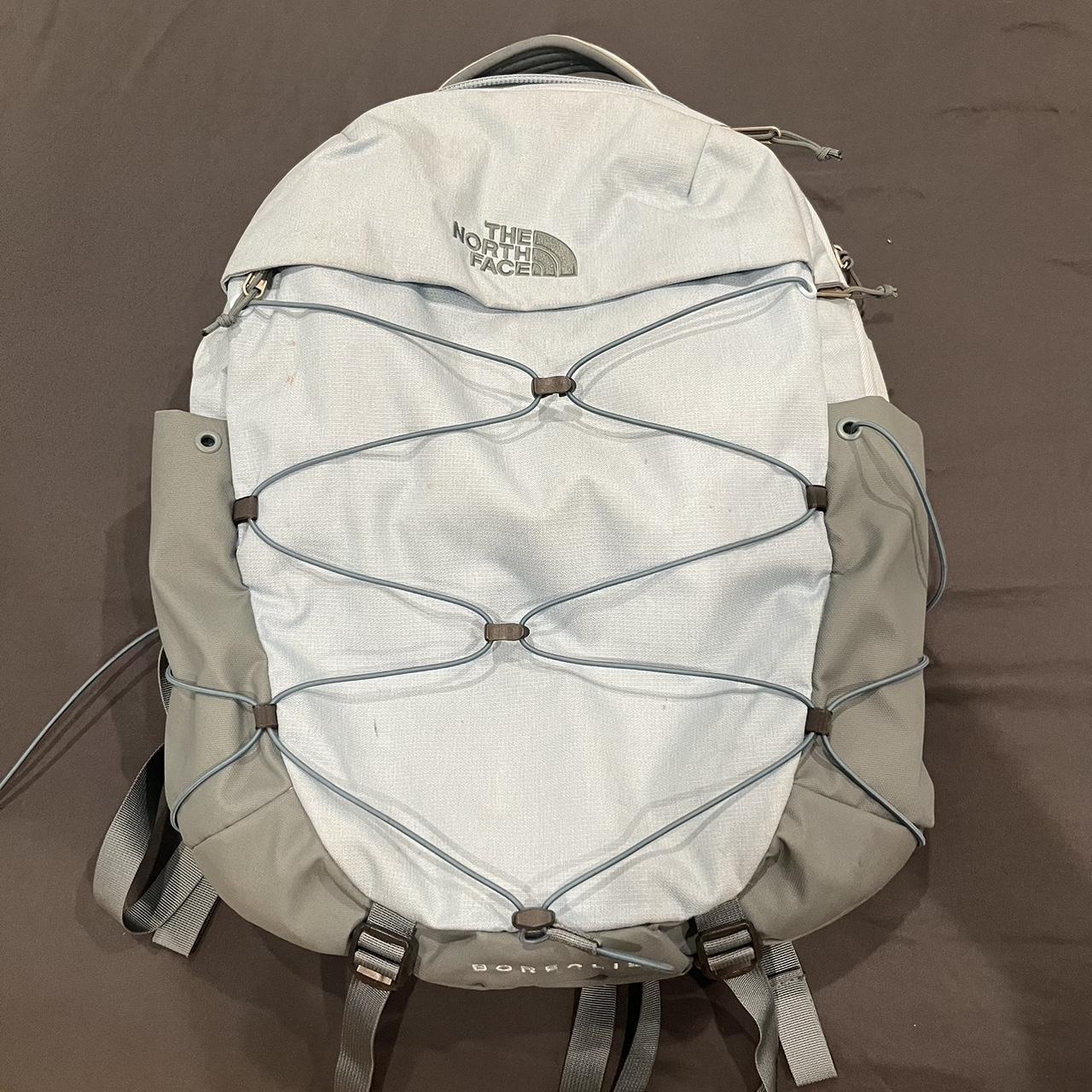 Light blue/grey North face backpack Depop