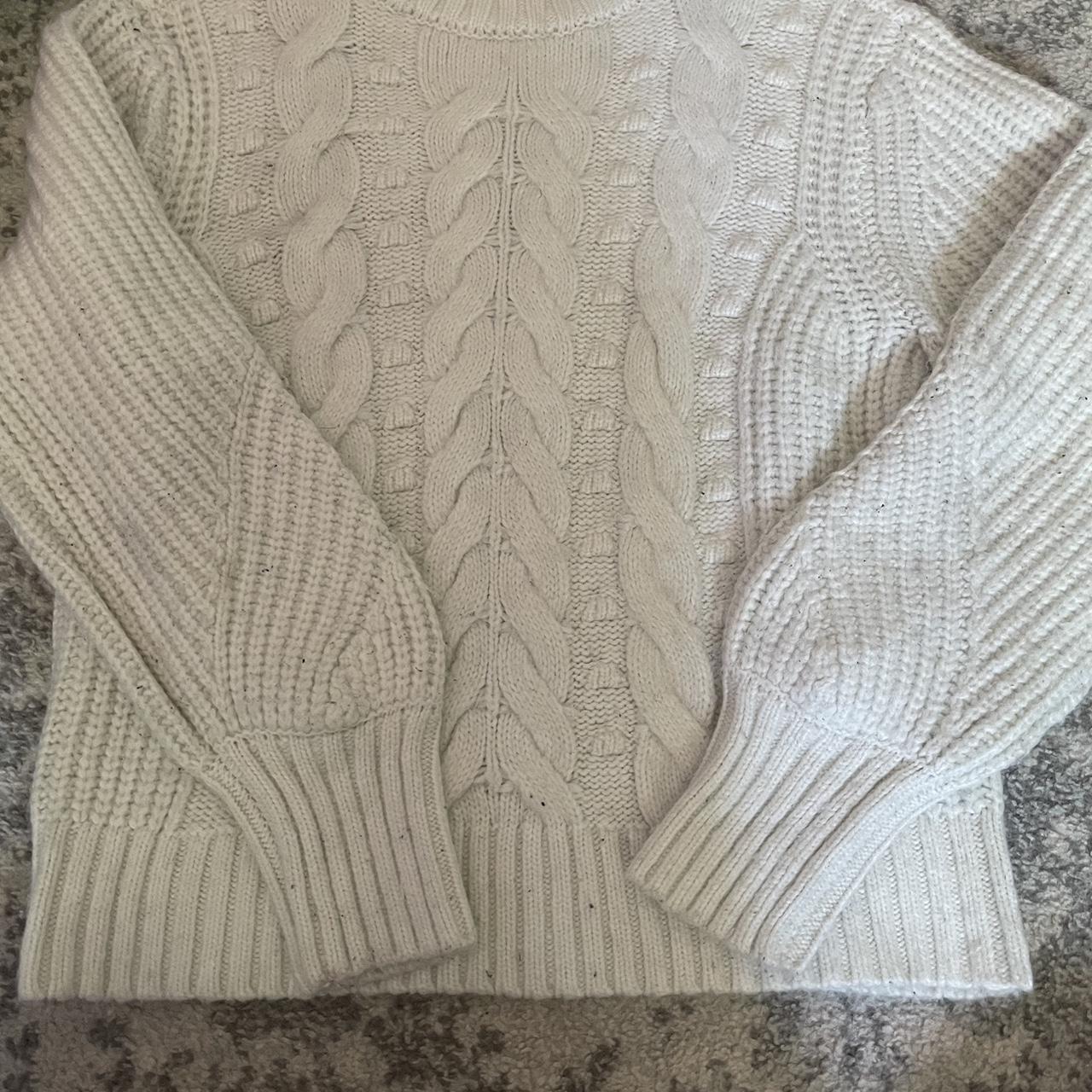 Target “a New Day” White Cable Knit Sweater, Size - Depop