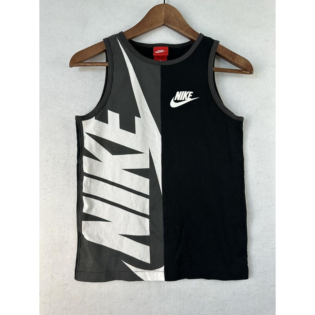 Nike Authentic Black Youth Boys Tank Top Medium EUC. - Depop