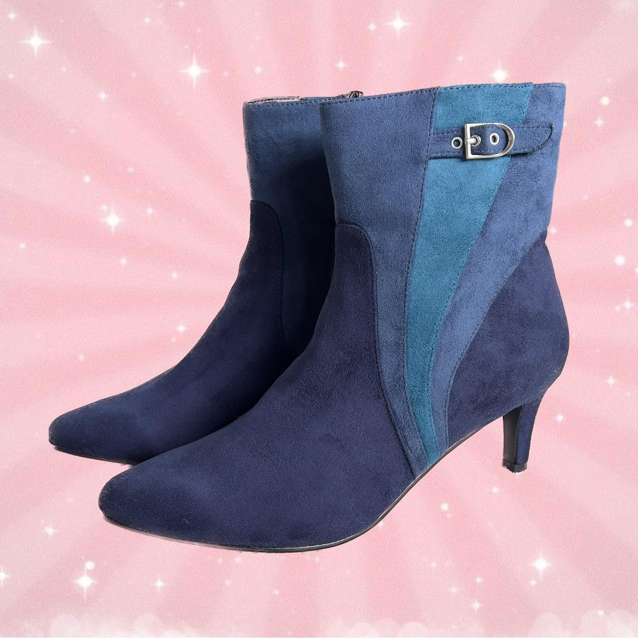 navy blue suede ankle boots