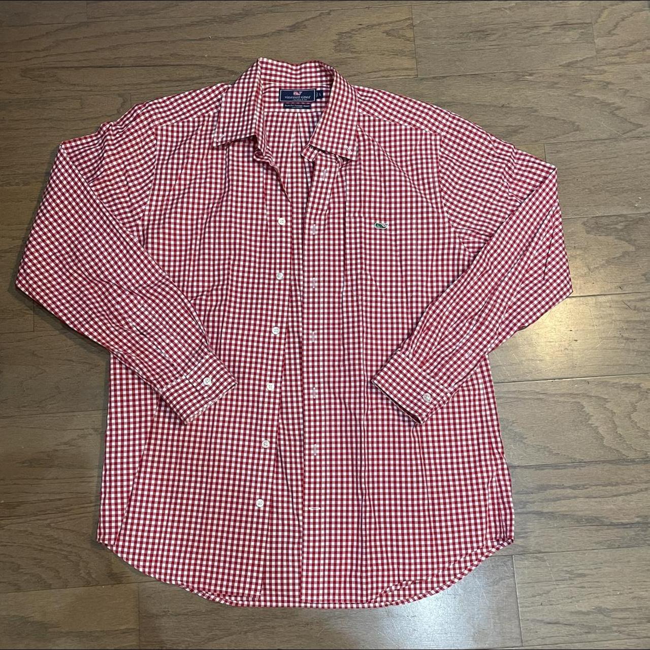 Vineyard Vines Checkered Long Sleeve Buttoned Shirt Depop