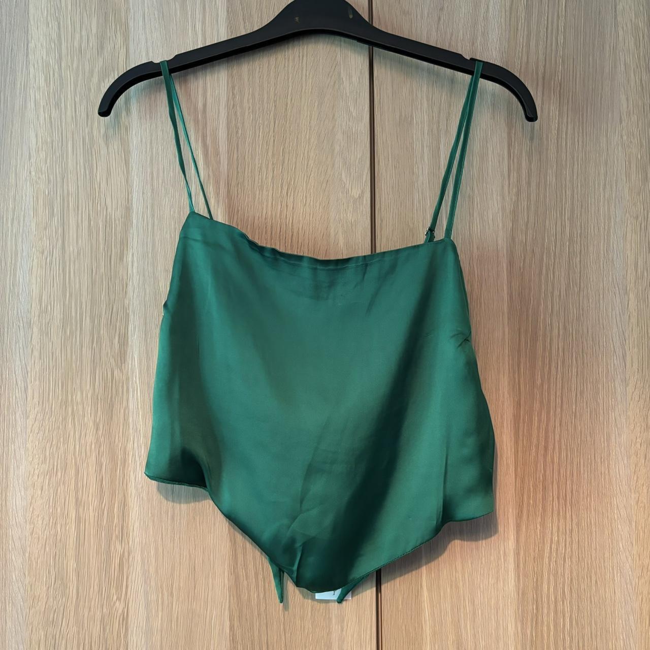 Stradivarius Scarf Top With Straps Stradivarius Green Satin Scarf