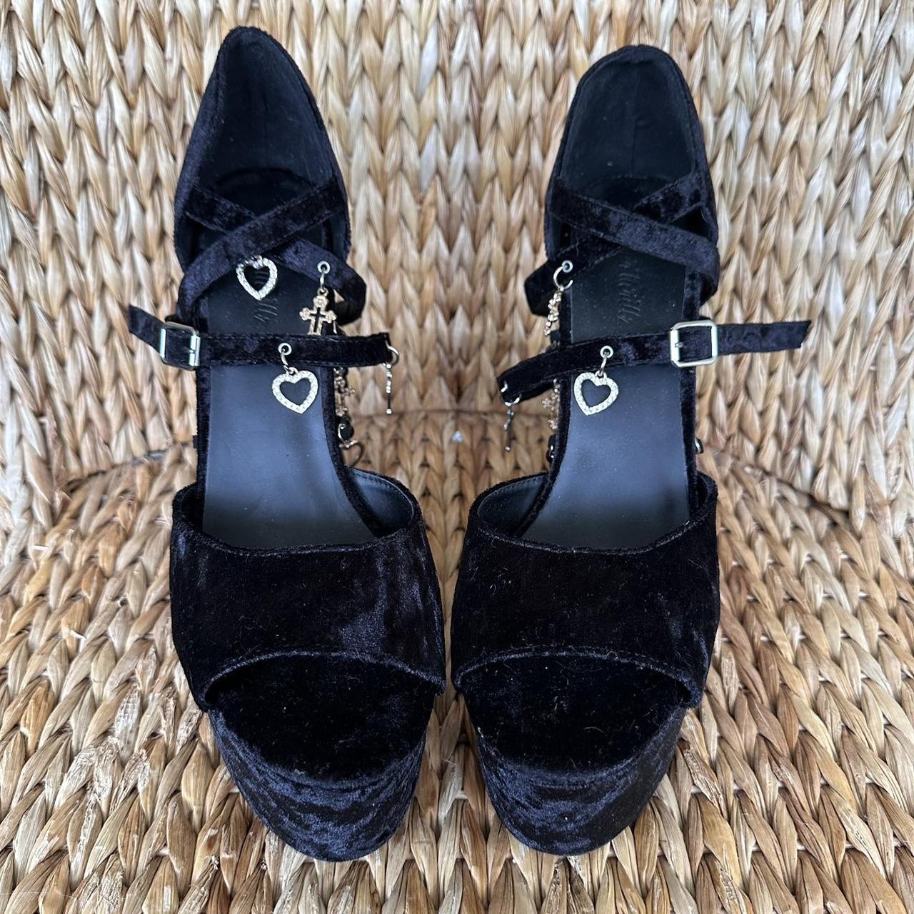 Dolls Kill Women's Black Sandals Depop