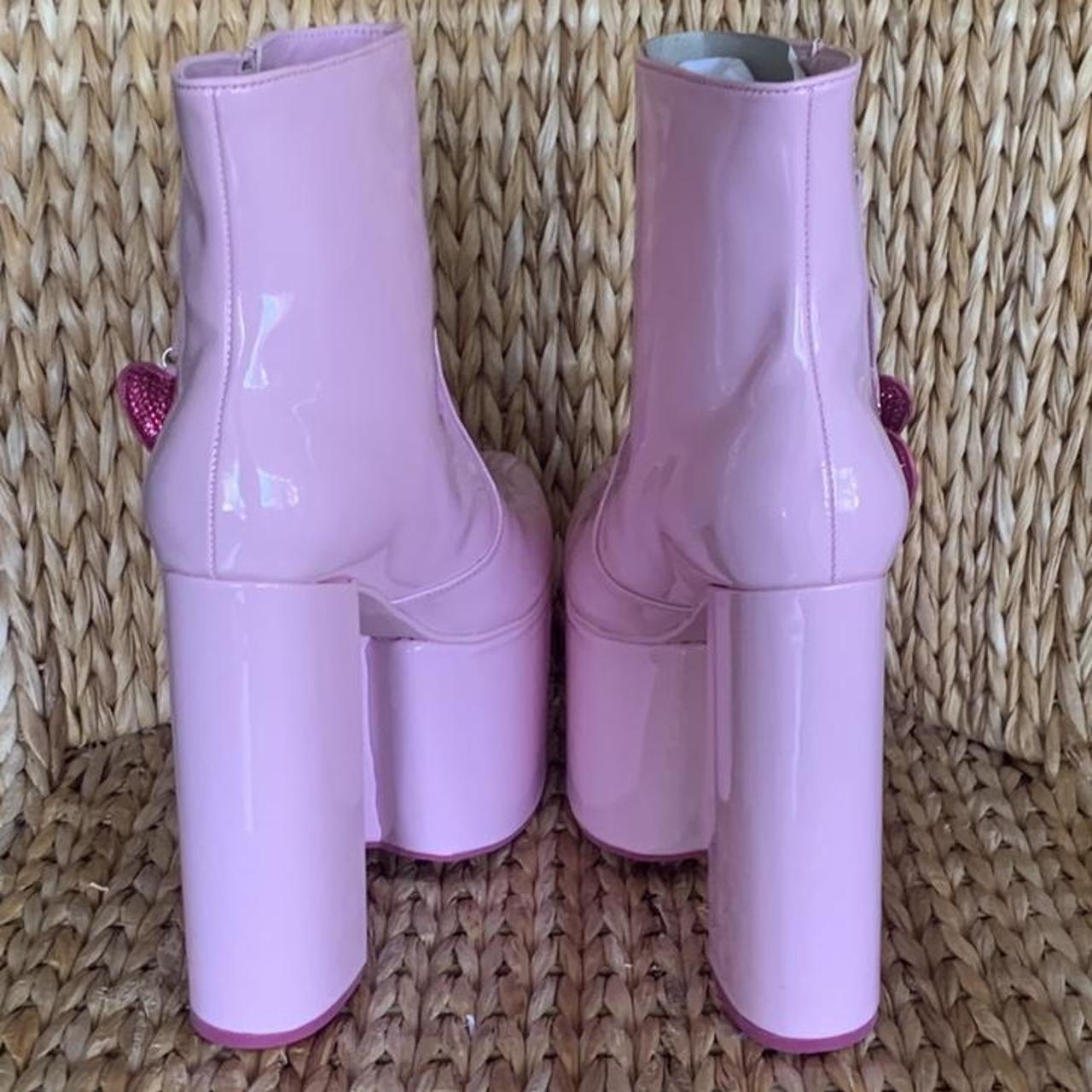 New Sugar Thrillz Pink Patent Heart Stomper Depop