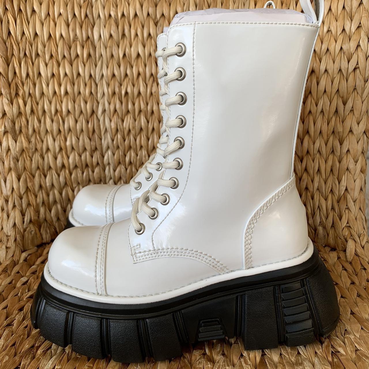 New Jeffrey Campbell White Stomp Boots These are