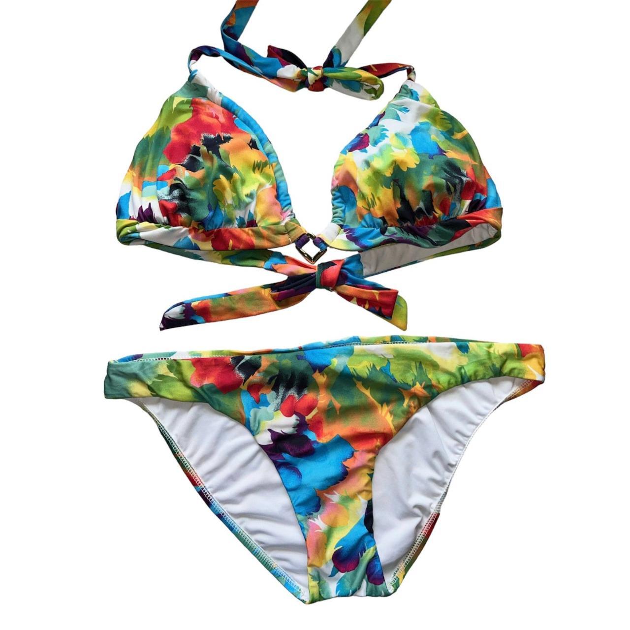 Abs Allen Schwartz Bikini 2 Piece Colorful Size 6 Depop