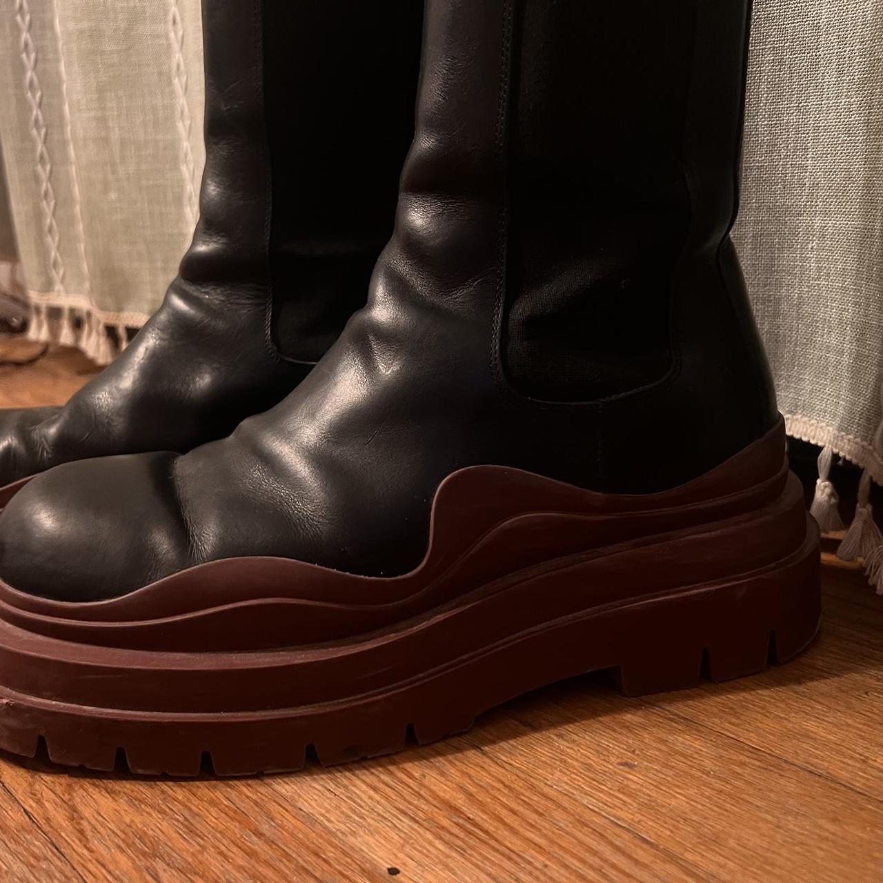 Brown Bottega Veneta Tire Boots Mens Bottega Veneta Chelsea Tire