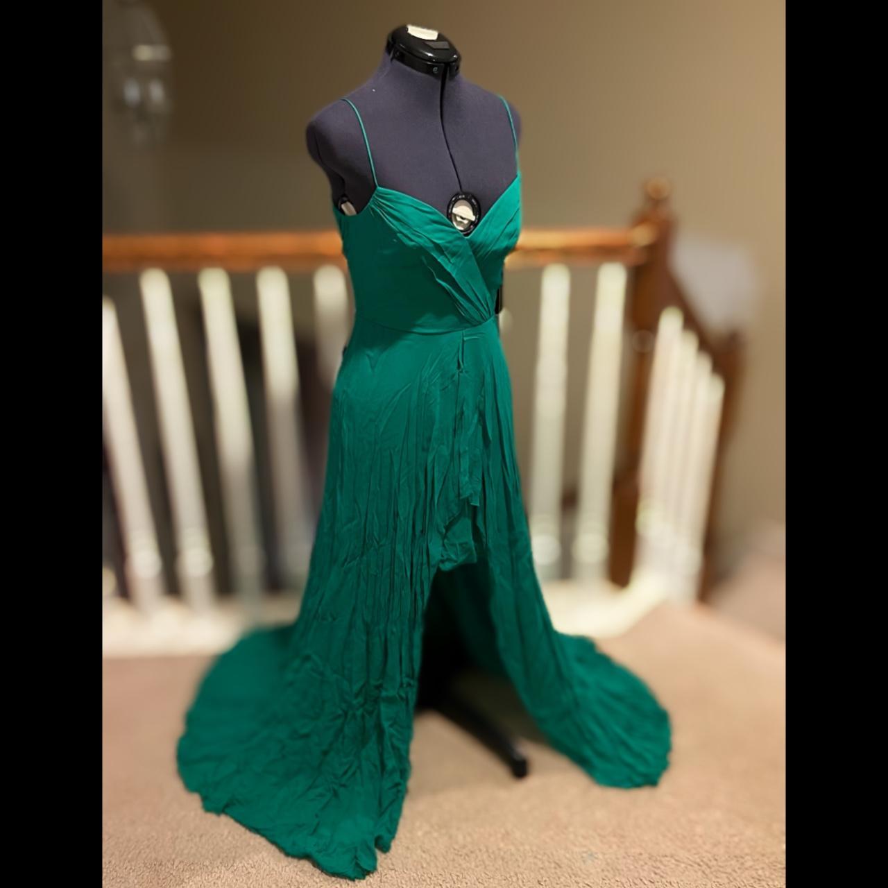 Nicole Miller Green Prom Dress NWT color is a. Depop