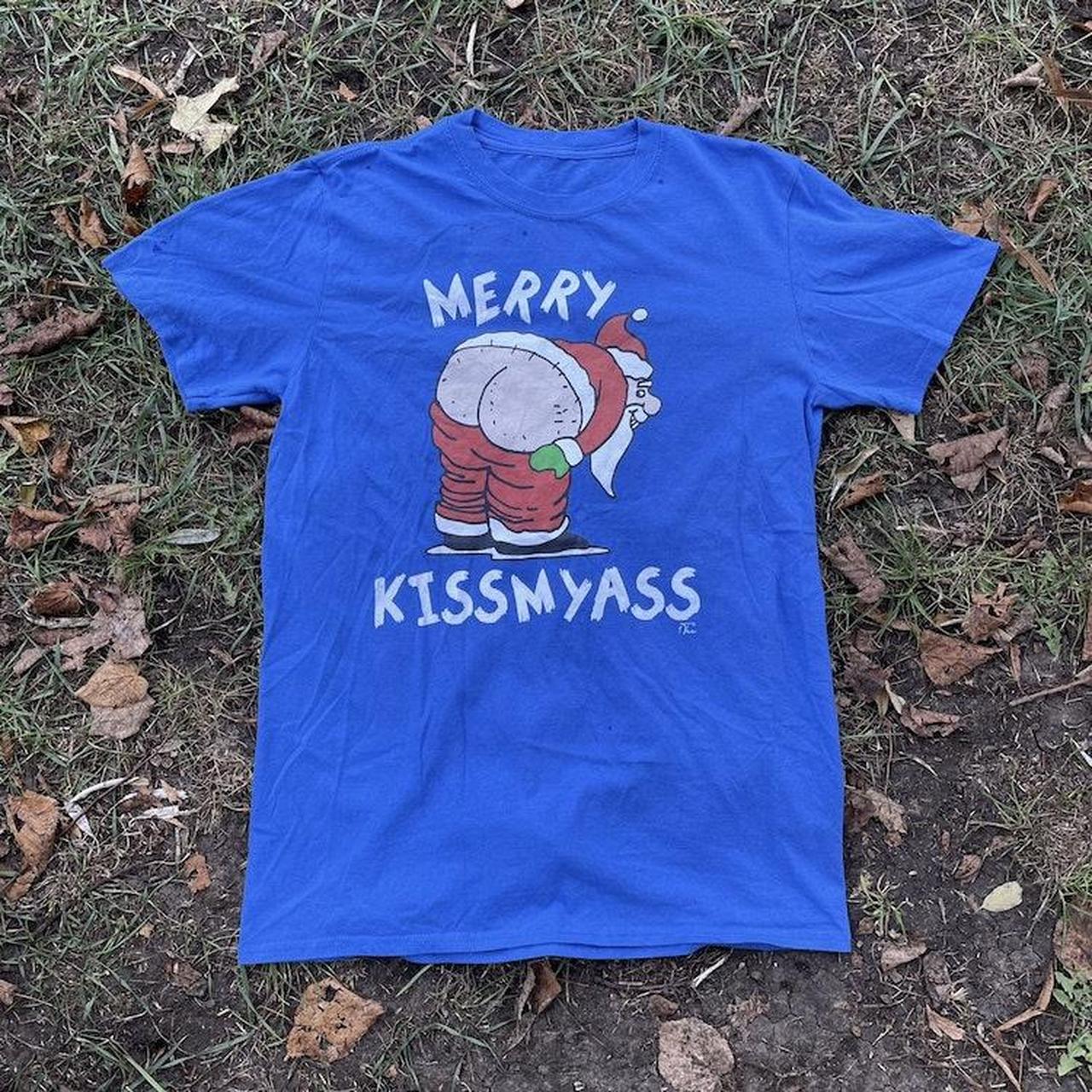 VINTAGE Y2K ADULT KISS MY ASS SANTA XXX FUNNY... - Depop