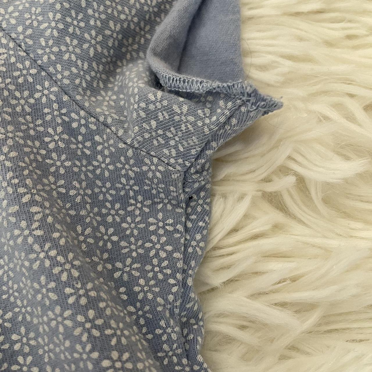 Brandy Melville blue floral ruched v neck Gina top... Depop