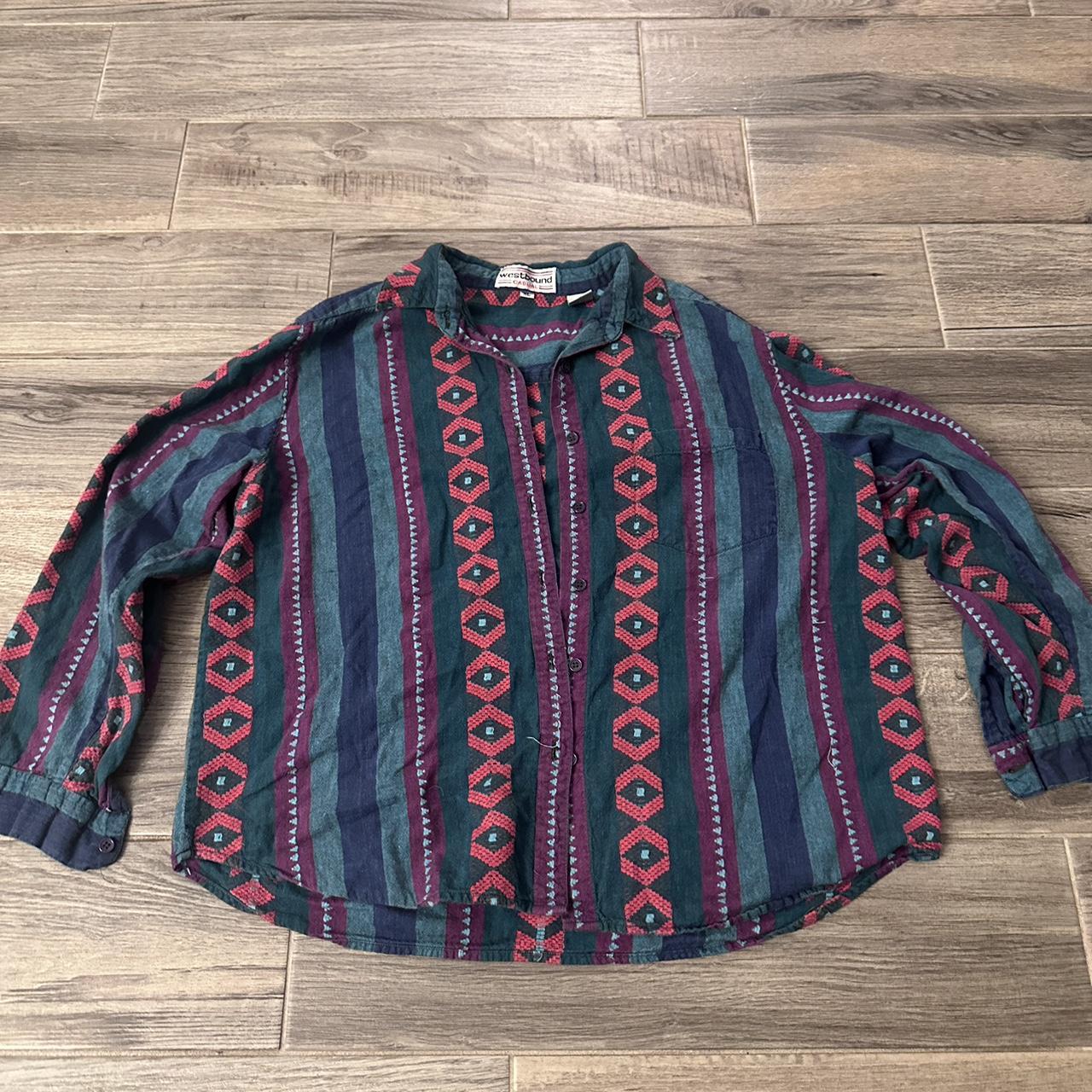 Funky Button Up Shirt #vintage #funky Fits A Little - Depop