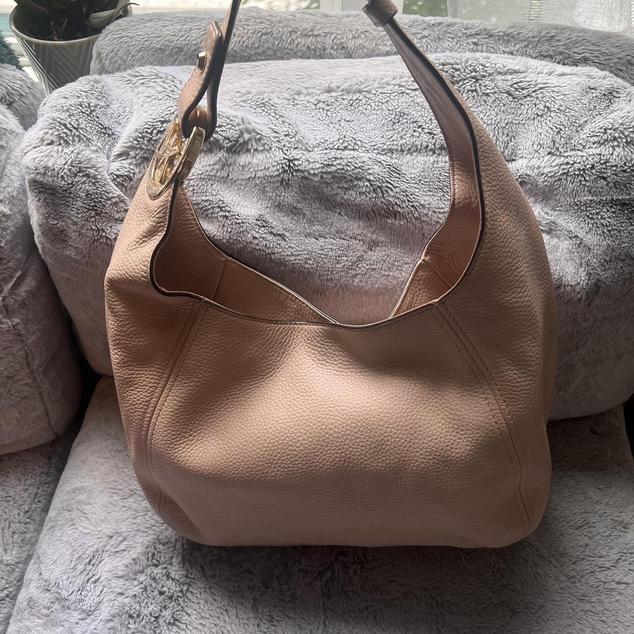 Blush Leather Michael Kors hobo bag. Gently used.  - Depop