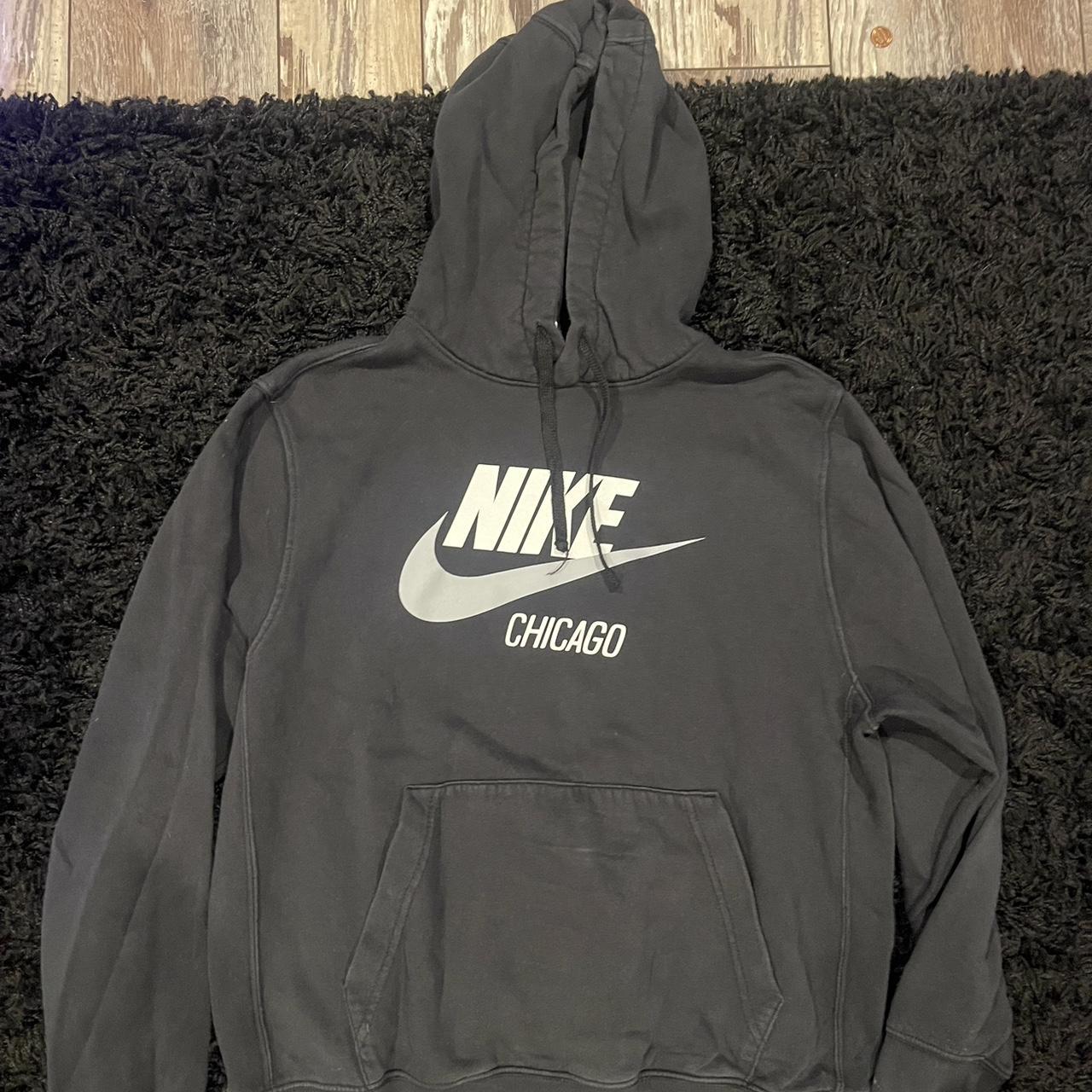 Large Black Nike Chicago Hoodie - Depop