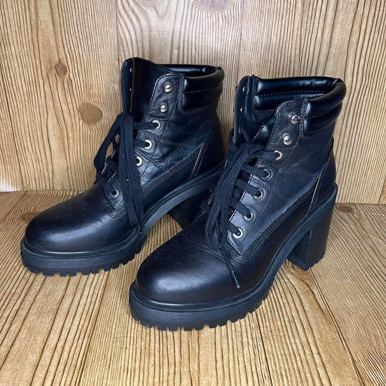 Zara blue store lace up boots