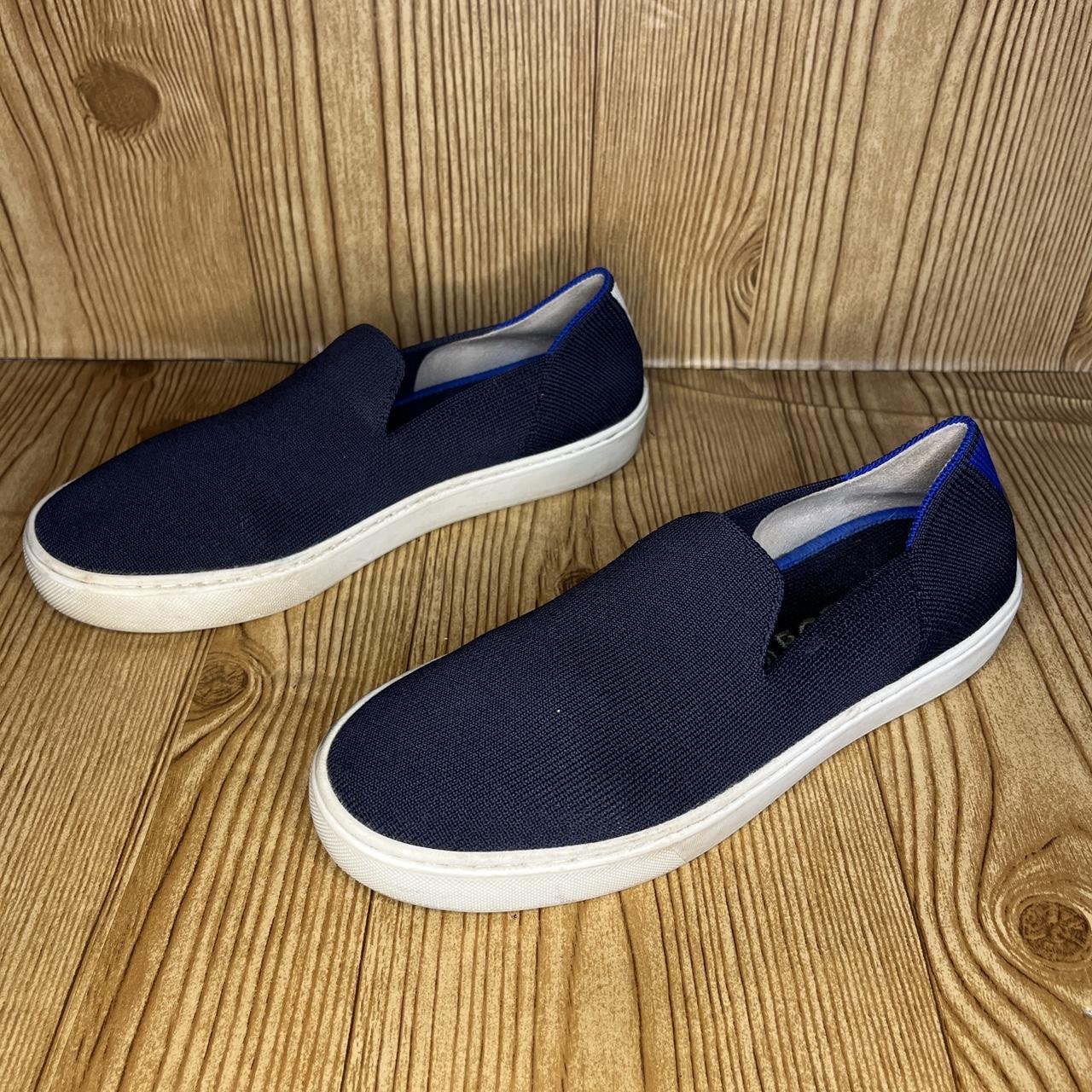 Rothys Deep Navy Blue Slip On Sneaker Knitted Wool... - Depop