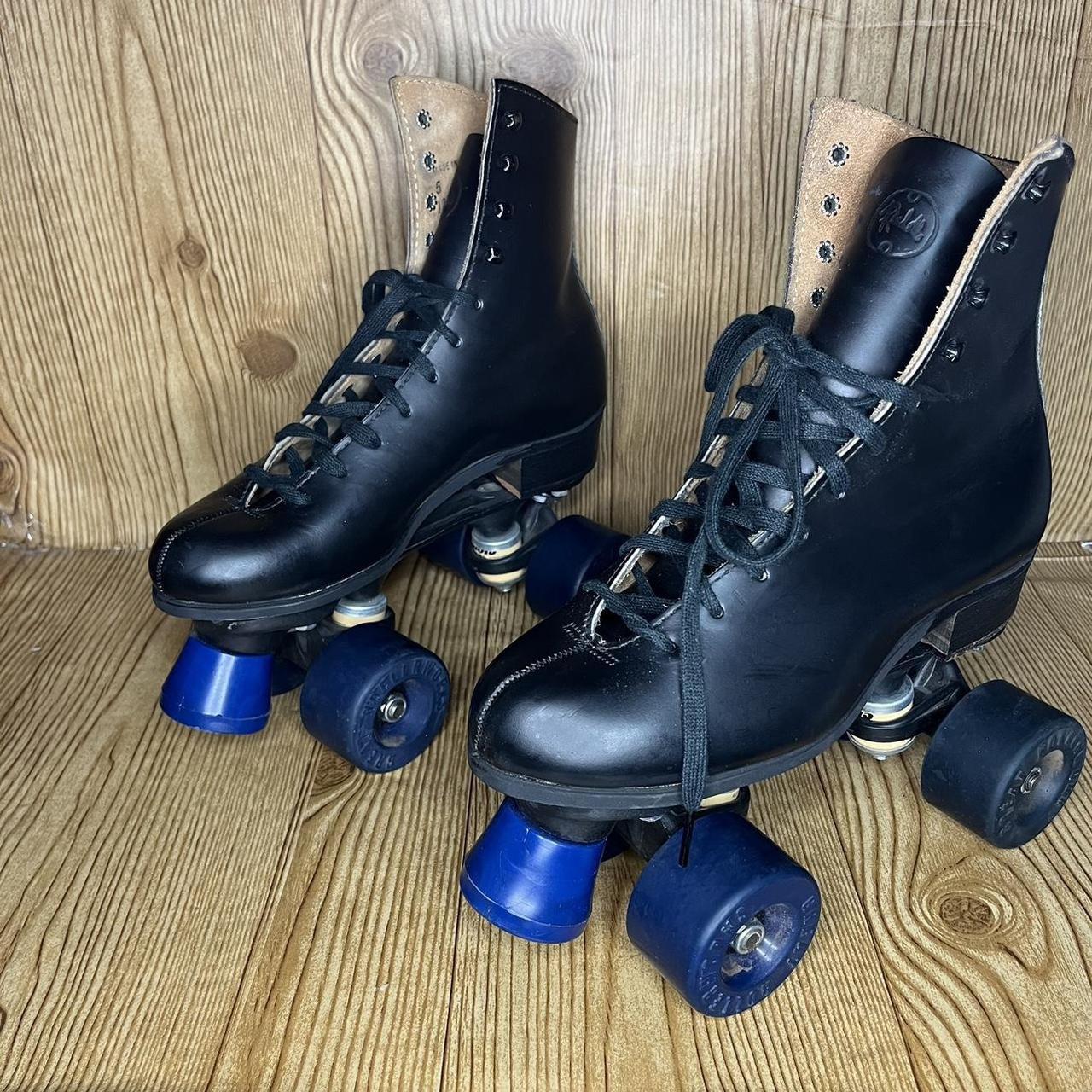 Vintage Riedell 120 Roller Skates Plates USA Black... Depop