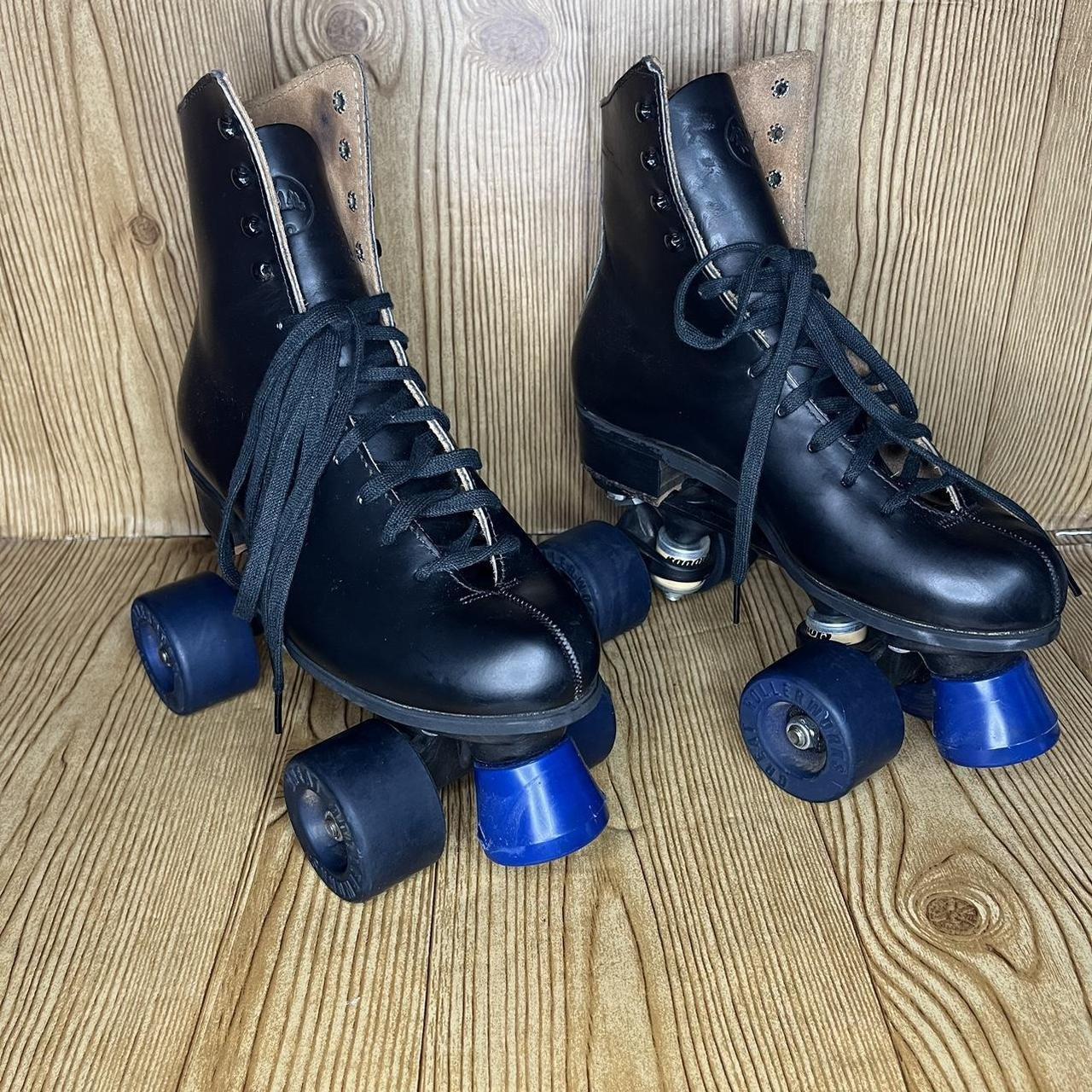 Vintage Riedell 120 Roller Skates Plates USA Black... Depop