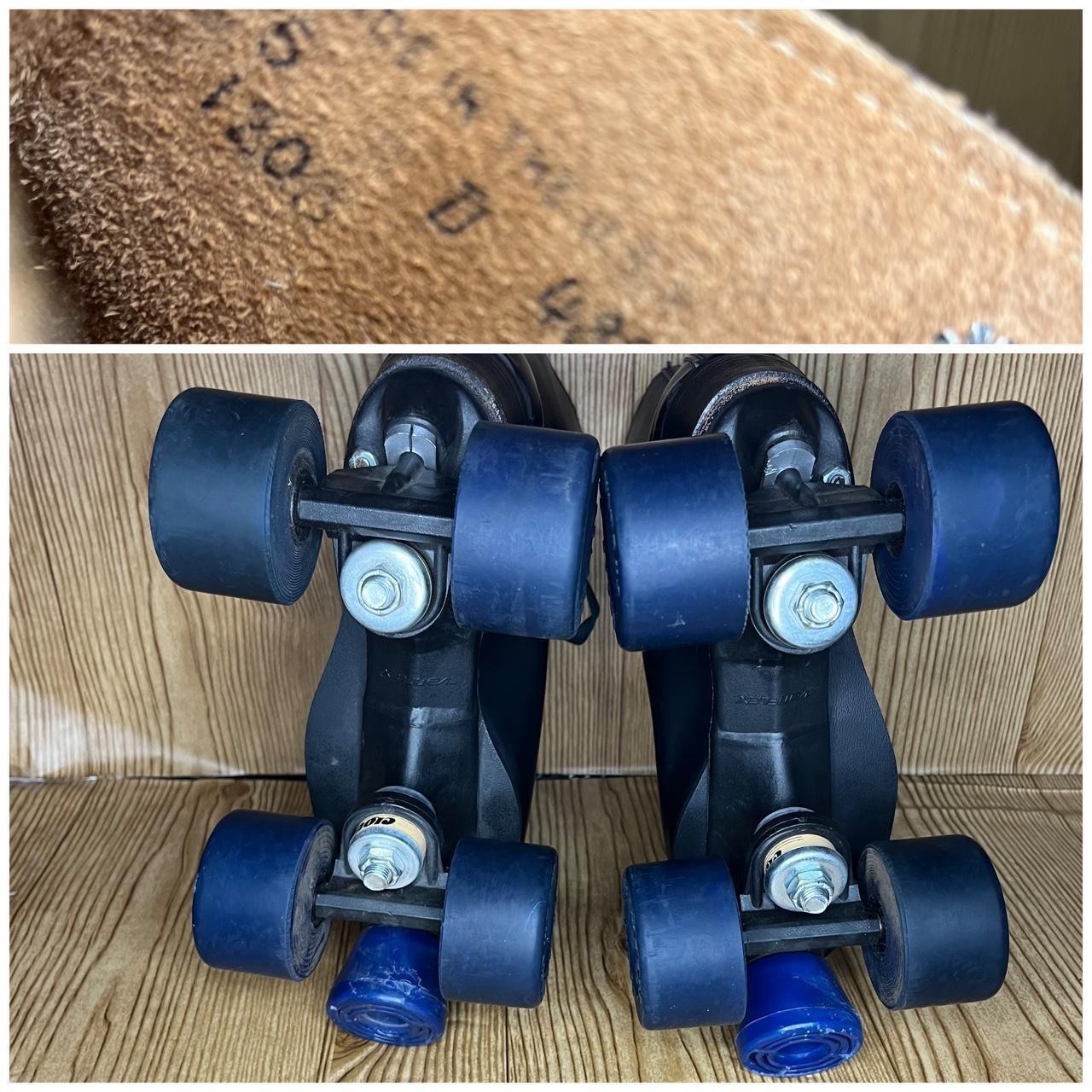 Vintage Riedell 120 Roller Skates Plates USA Black... Depop