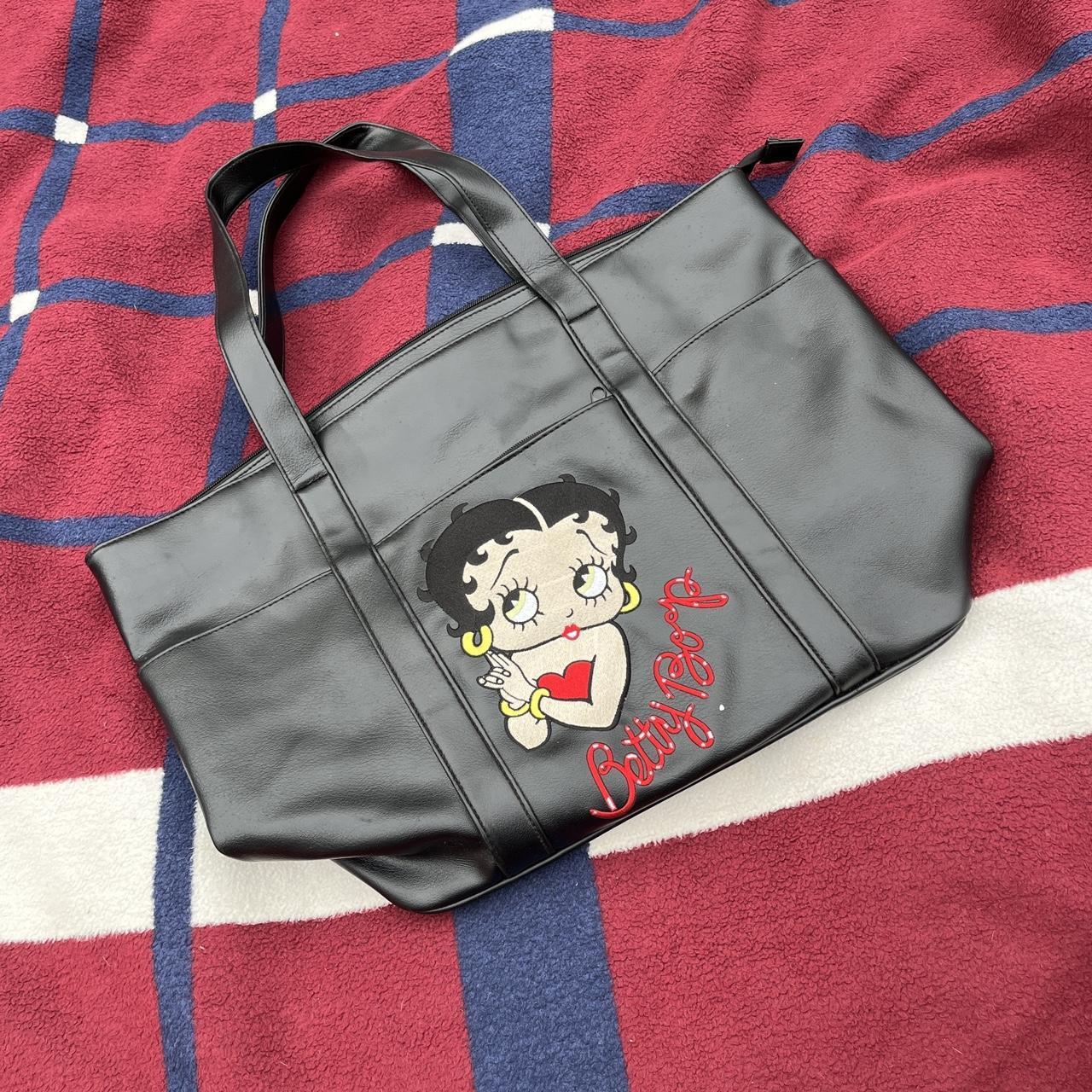 Betty good Boop Purse Black Leather Tote