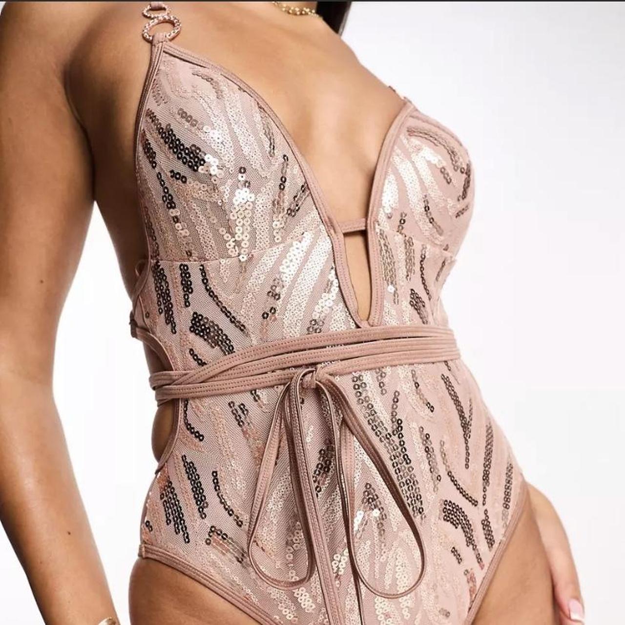 Rose gold hotsell sequin swimsuit