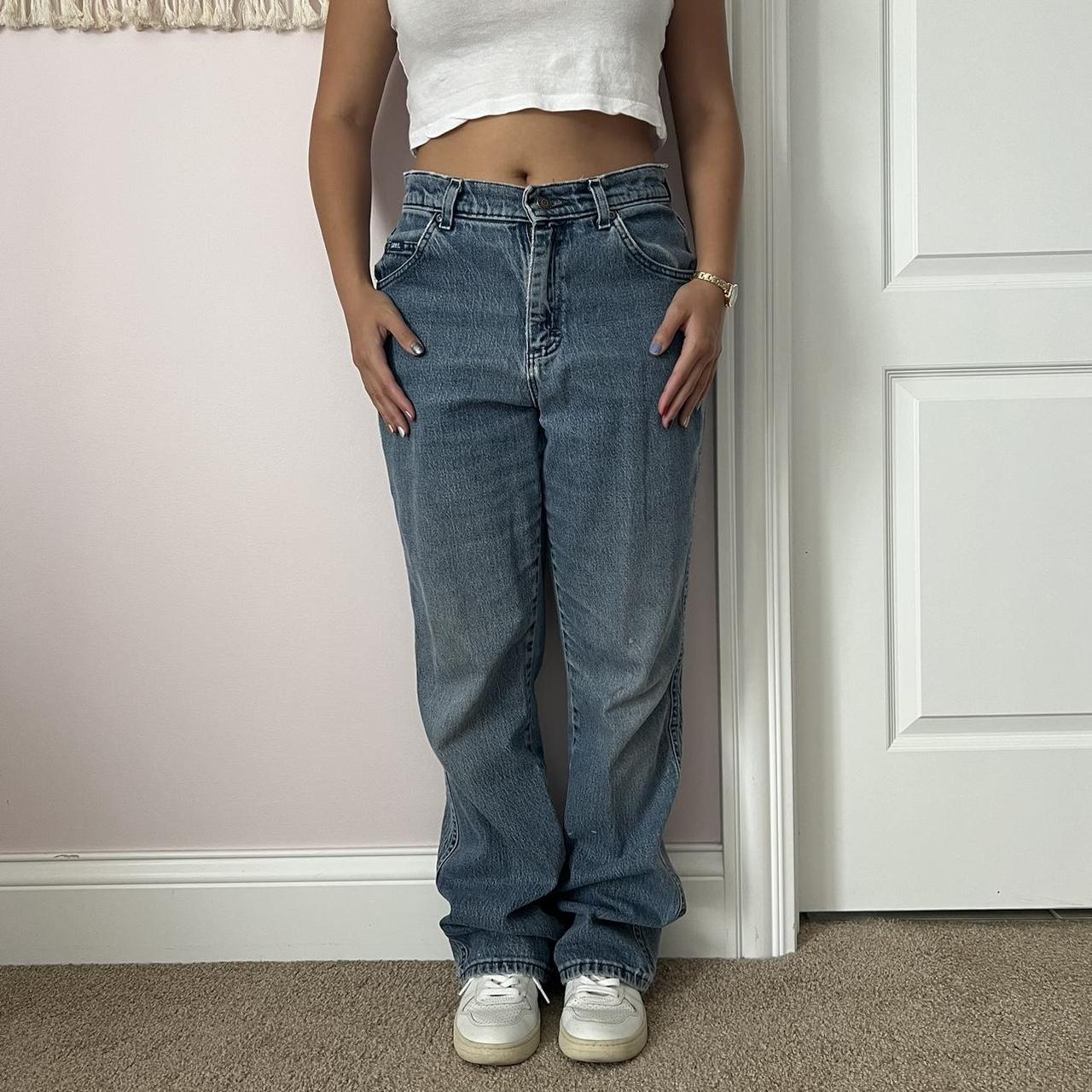 Vintage Lee Medium-Wash Baggy Boyfriend Jeans👖... - Depop