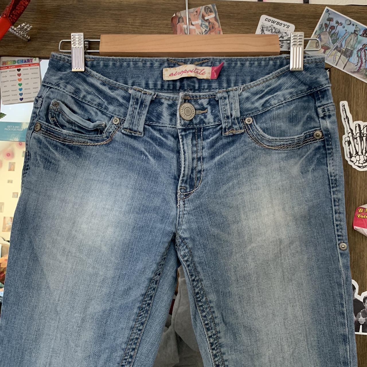 Aeropostale Hailey Skinny Flare Jeans Size 3/4 Long Low Rise Denim