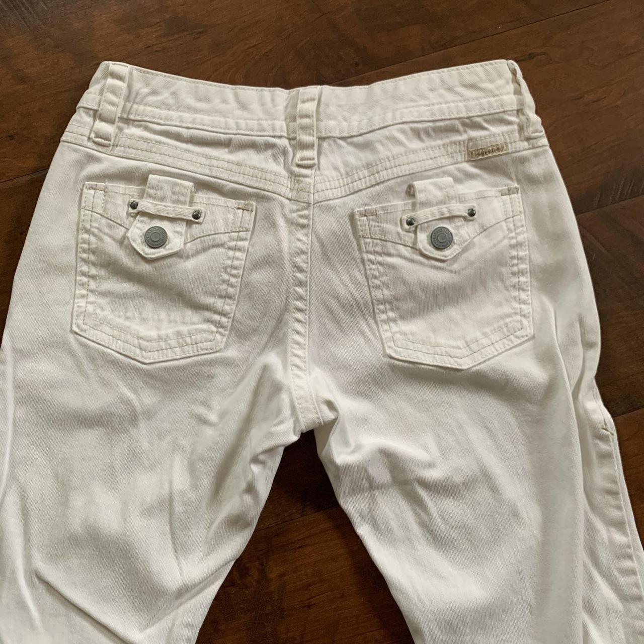 Union Bay white low-rise flares. Button have a super... - Depop