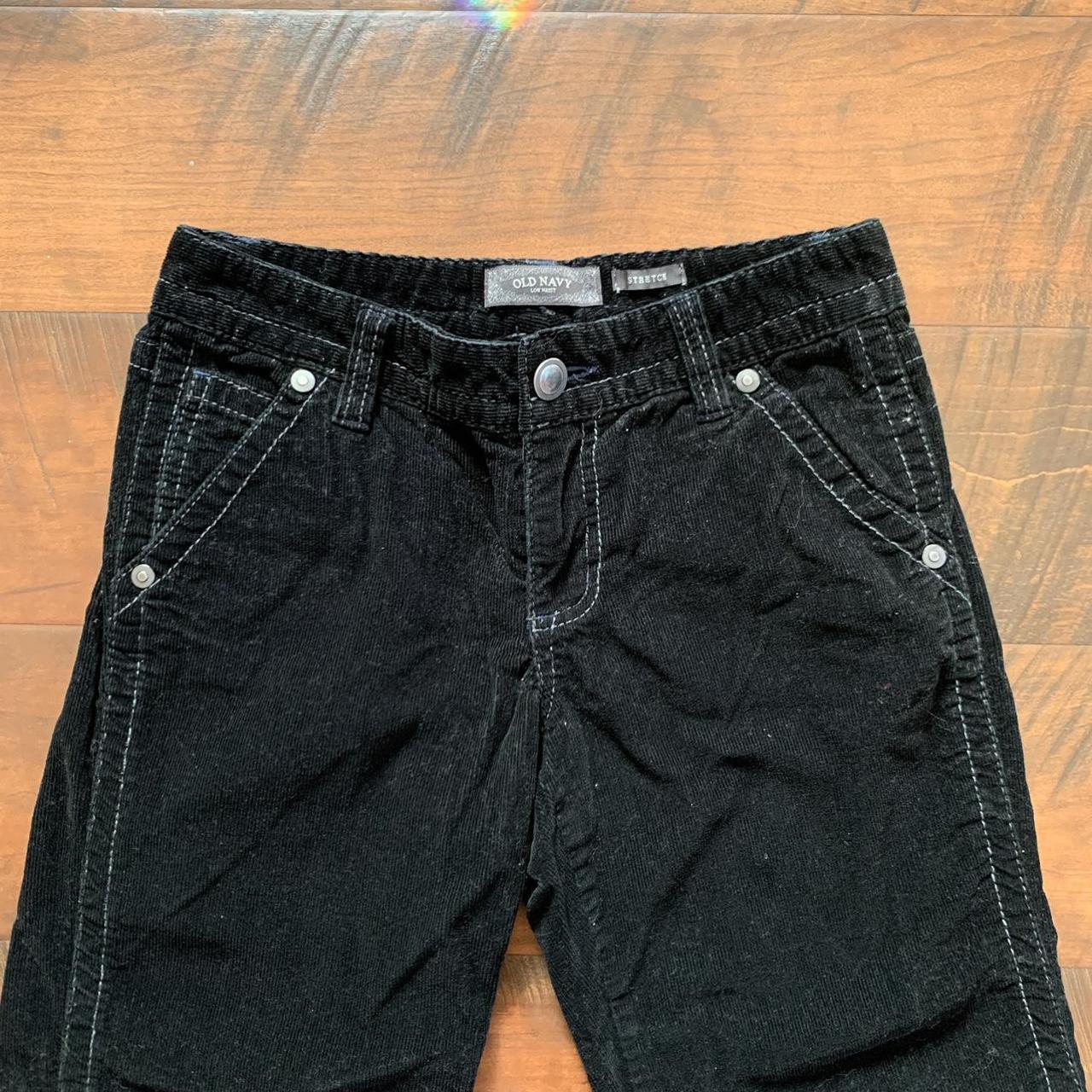 Old Navy low-waisted black corduroy pants with... - Depop