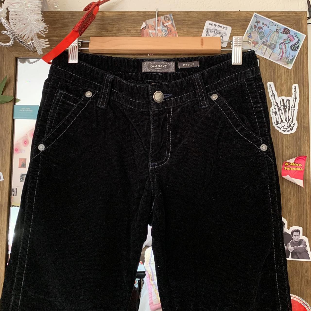 Old Navy Low-waisted Black Corduroy Pants With... - Depop