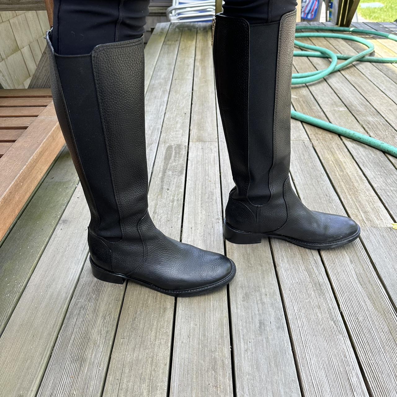 Tory Burch Christy Black Leather Knee High Depop