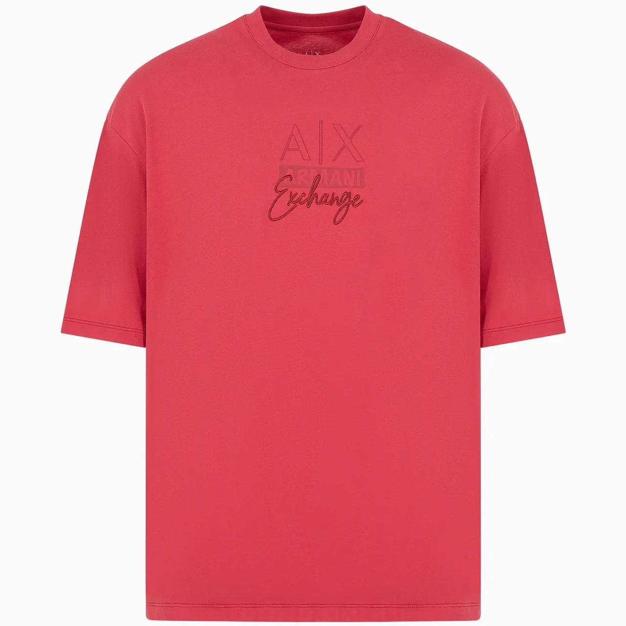 Red/burgundy Armani exchange T shirt| Size-small Depop