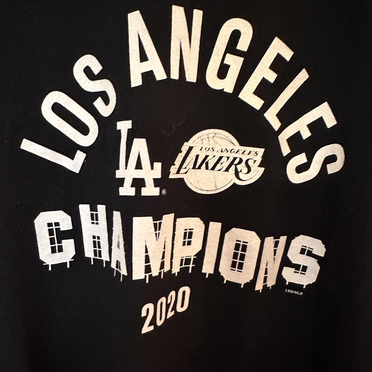 Los Angeles Dodgers & Lakers 2020 Champions Black T-Shirt Men