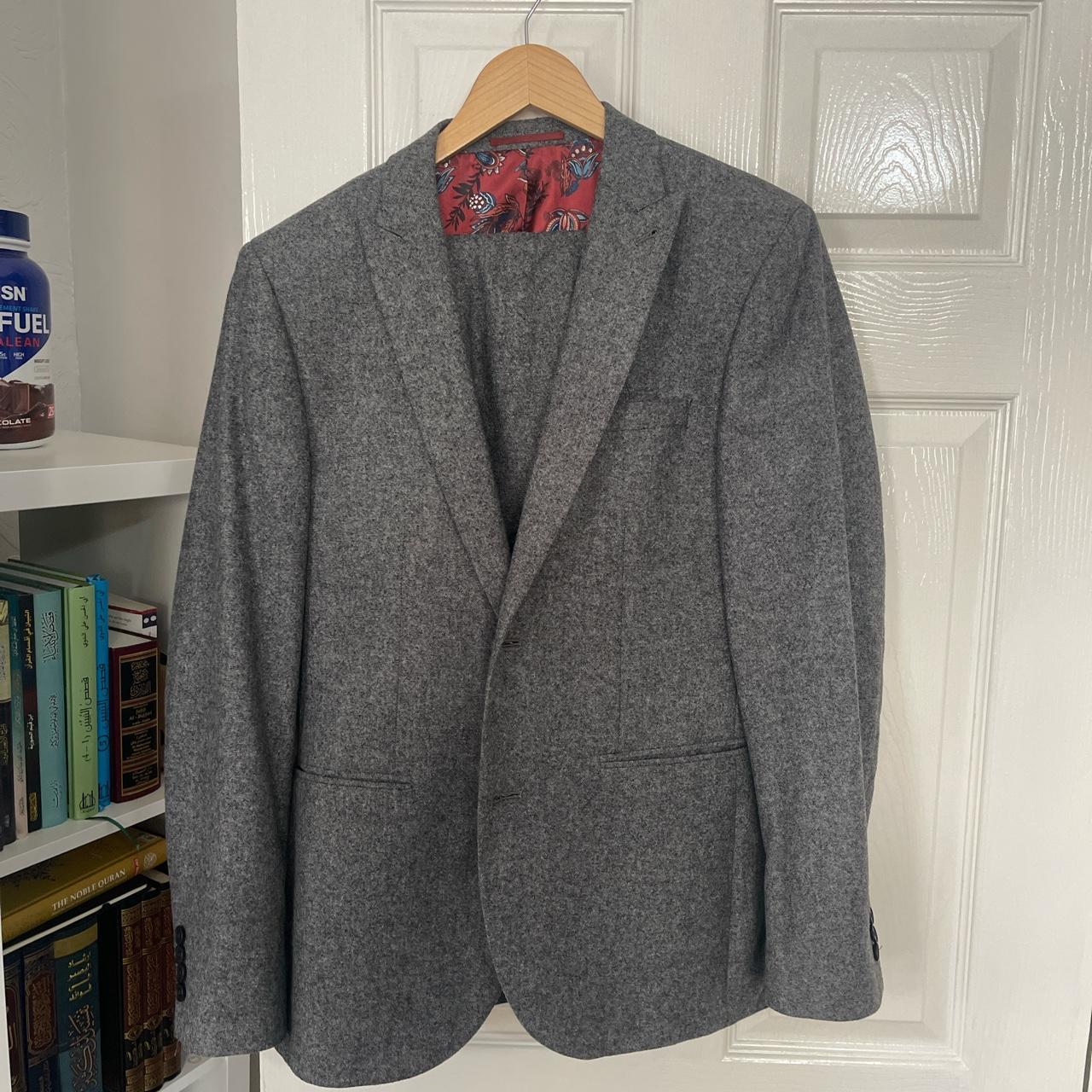 AMAZING 2 PIECE GREY SLIM FIT NEXT SUIT ONLY WORN... - Depop