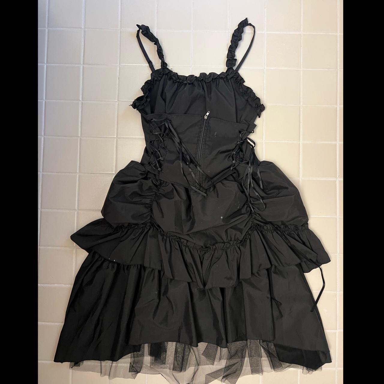 black dress with corset bodice :) adjustable!... - Depop