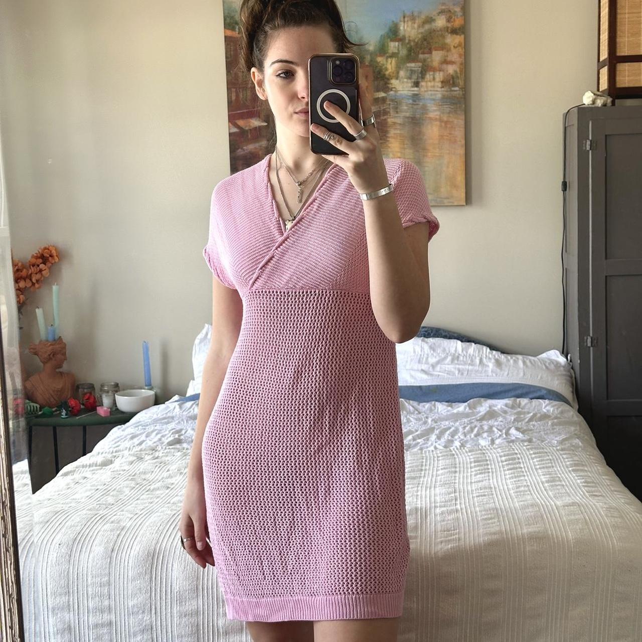 Zesica baby pink beach cover up Fits size SL... Depop