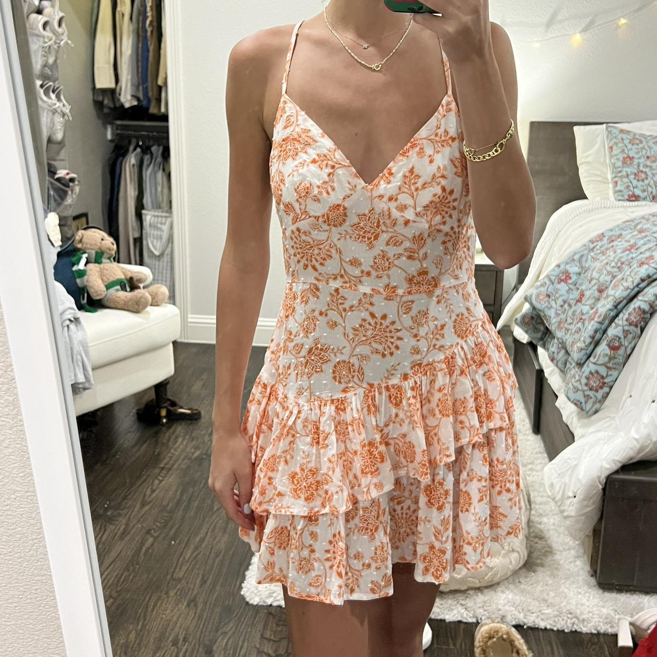 Isabelle’s orange criss cross dress. Such a... Depop