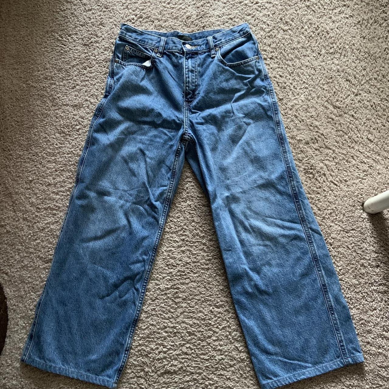 Uniqlo wide leg jeans Sizing not provided but fits... - Depop