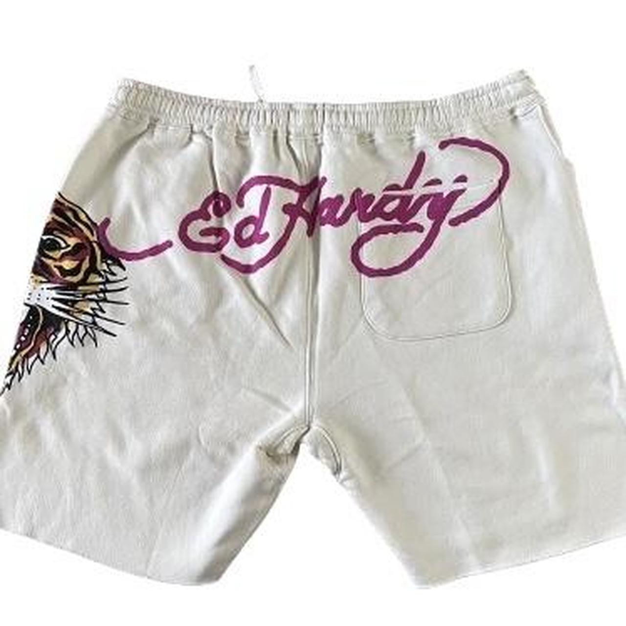 Ed hardy tiger cream colored shorts. Never worn before Depop