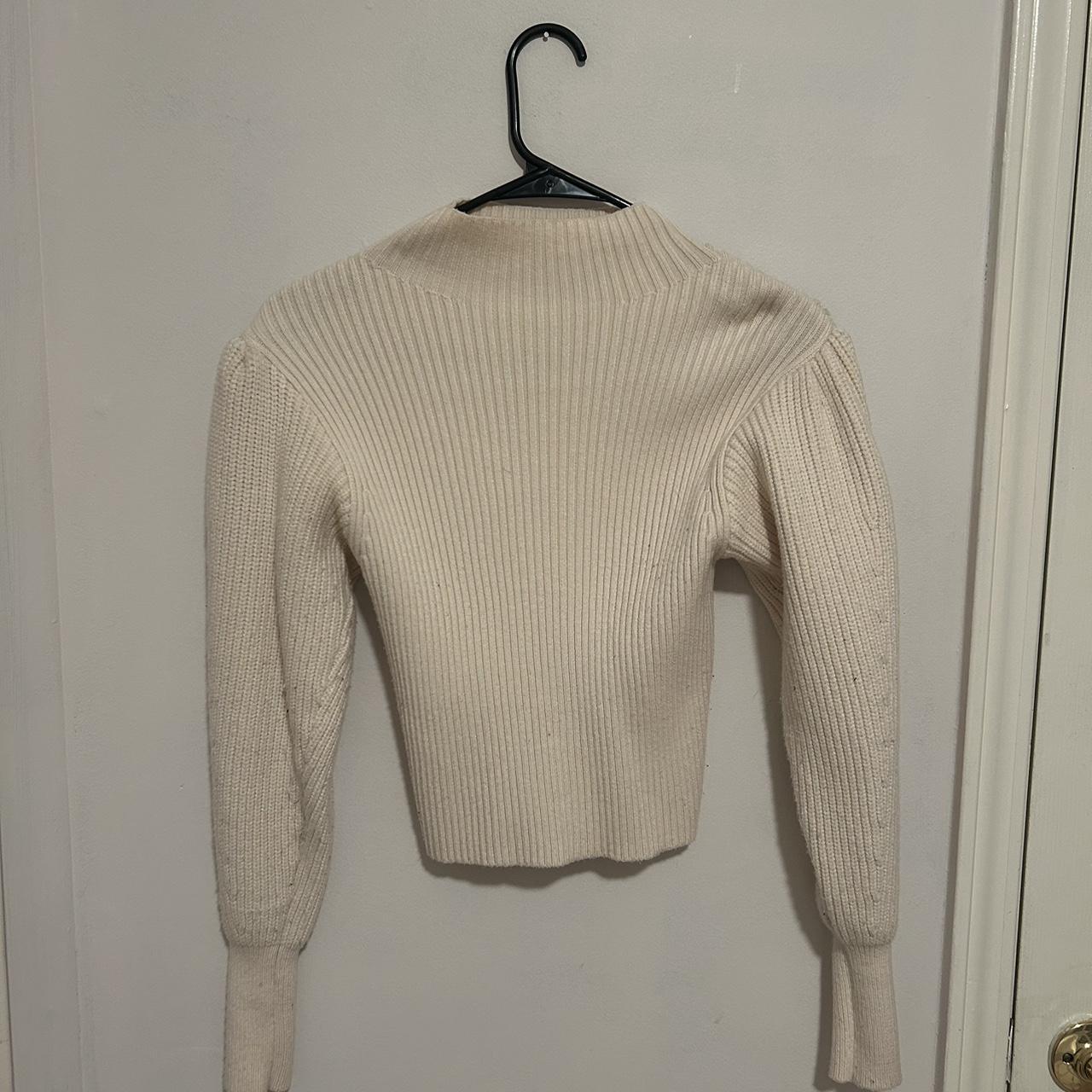 Puff sleeve beige sweater from Zara. #zara #sweater - Depop