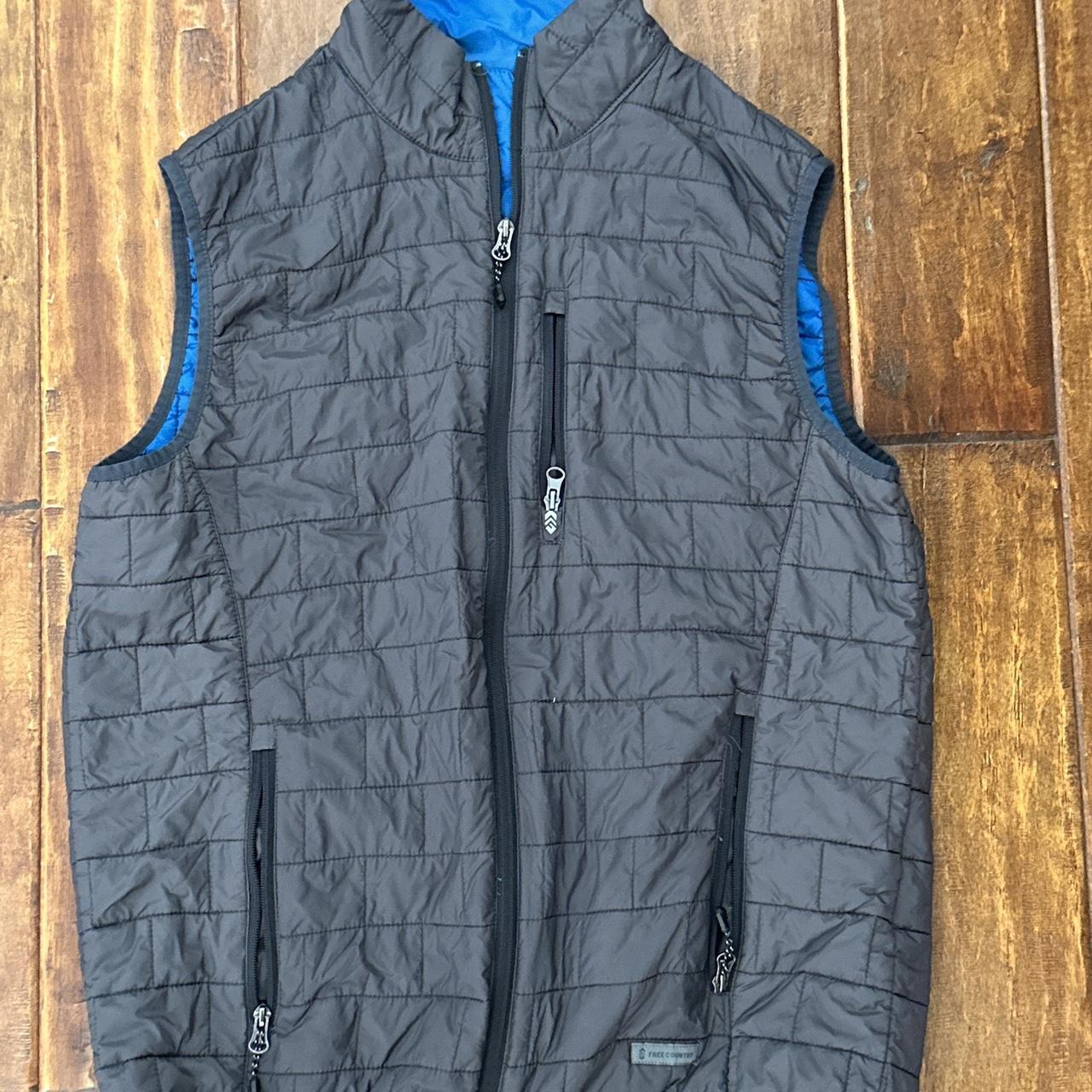 Free Country Down Puffer Vest Men's Large Grey Full... Depop