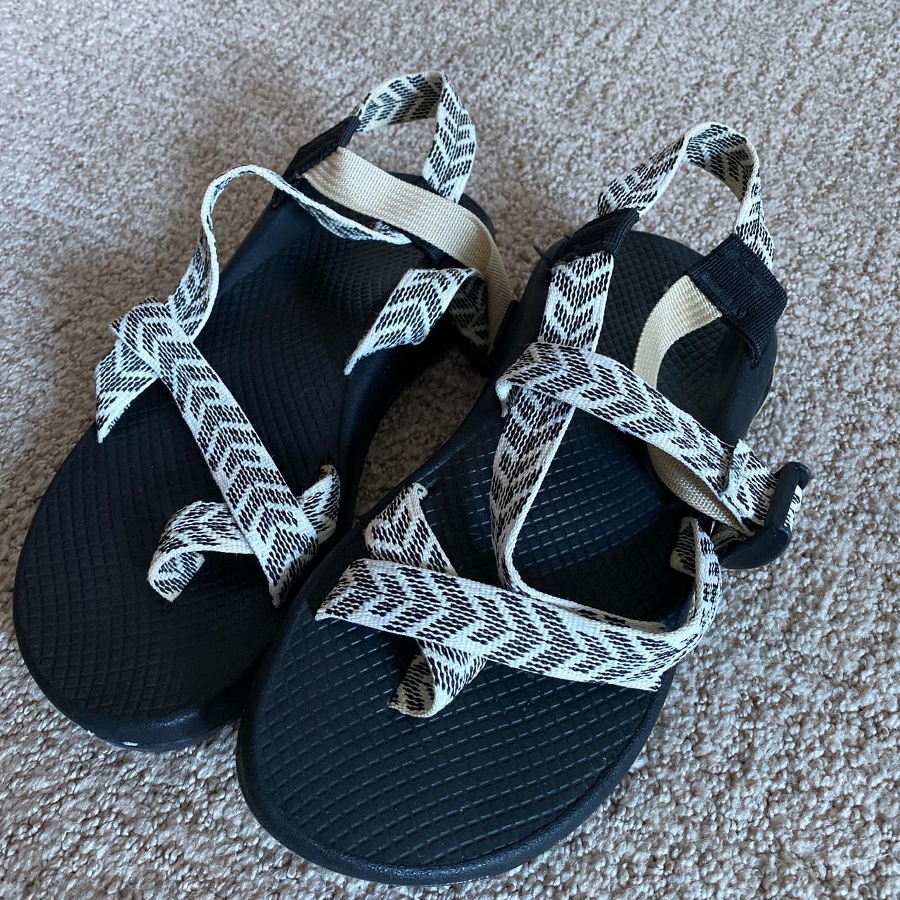 Black and white chacos. Like new Depop