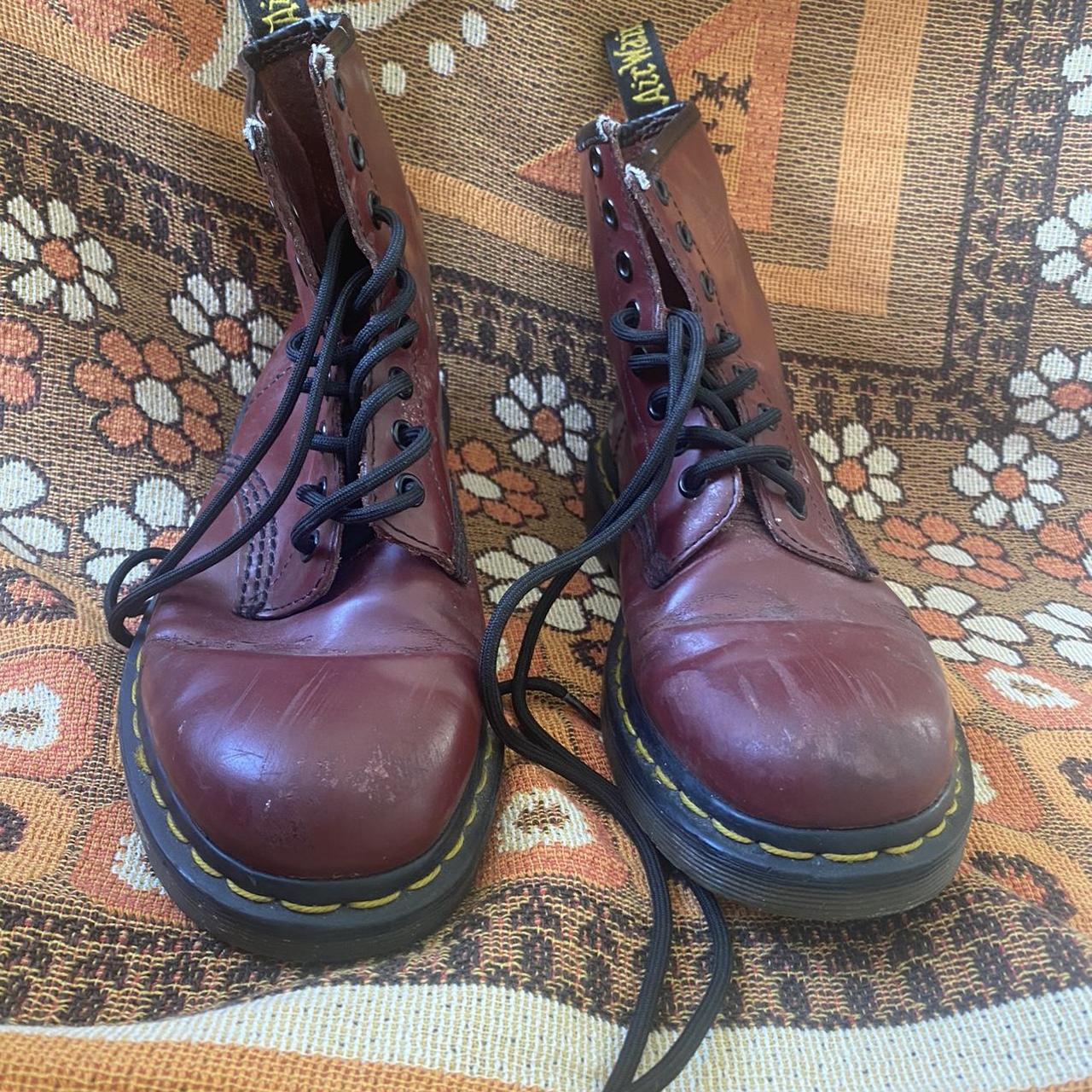 Cherry red dr martens Uk Used but in Depop