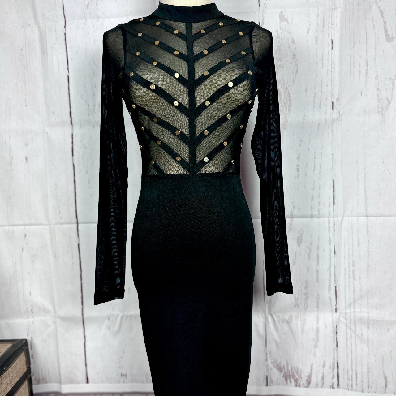 Long sleeve clearance studded dress